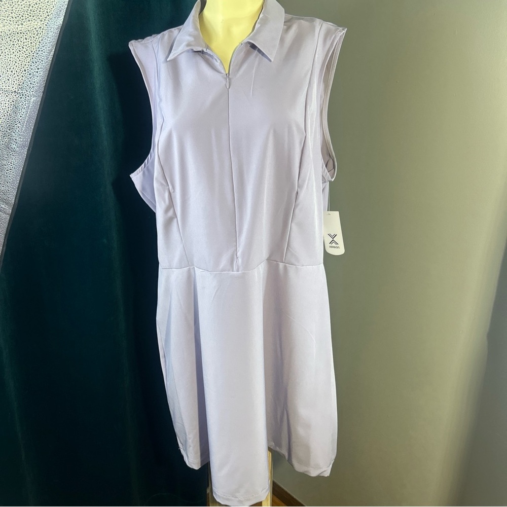 Xersion Sleeveless Collared Lavender Mini Dress